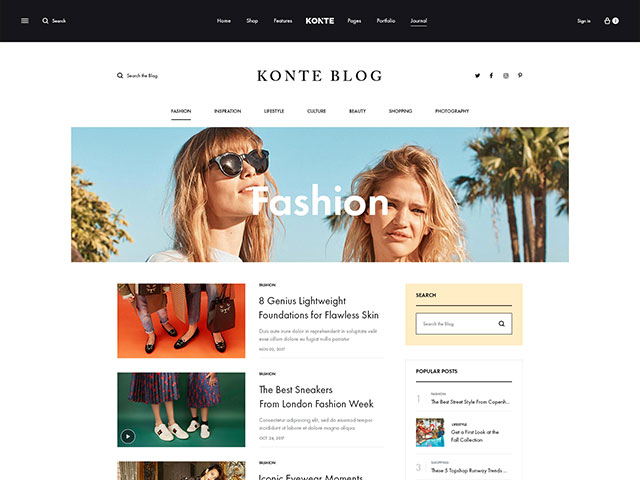 Konte WooCommerce WordPress Theme page blog category