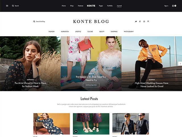 Konte WooCommerce WordPress Theme page blog v2