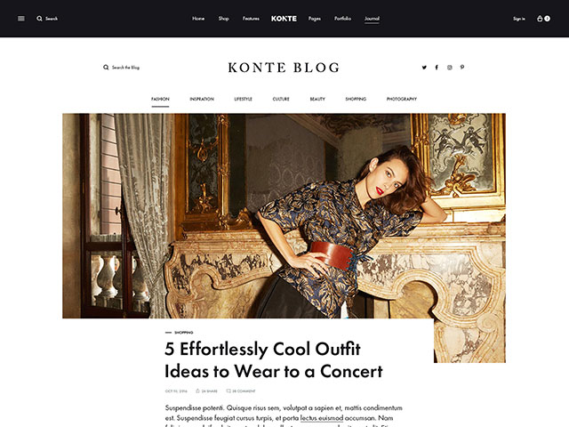Konte WooCommerce WordPress Theme page blog single fullwidth