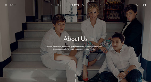 Konte WooCommerce WordPress Theme page About Us v2