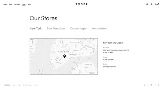 Stores page
