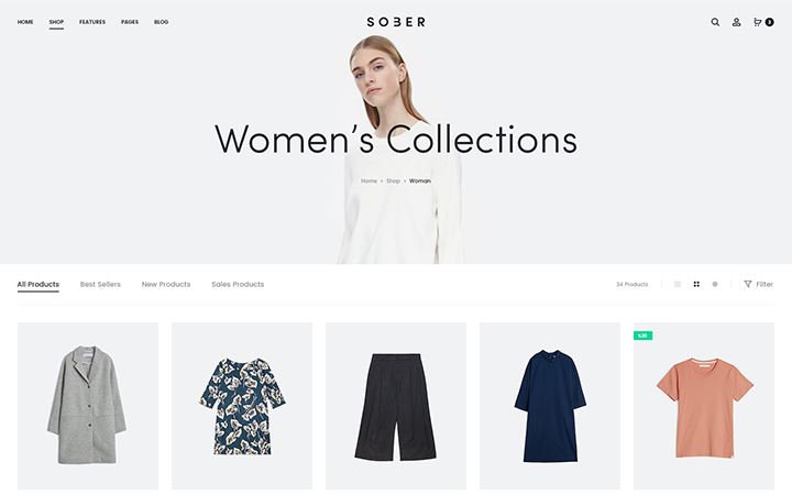 Standard shop page