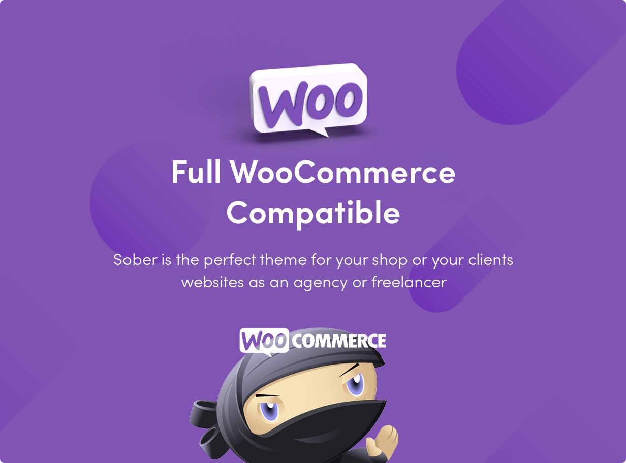 Tema WordPress Sober kompatibel dengan WooCommerce